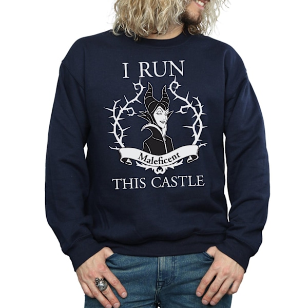 Disney Herr Maleficent I Run This Castle Sweatshirt 3XL Marinblå Navy Blue 3XL