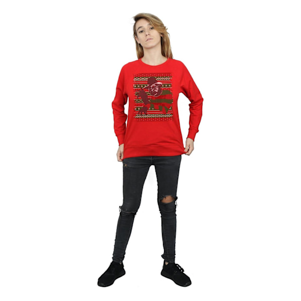 A Nightmare On Elm Street Dam/Damer Jul Fair Isle Sweatshirt Red M