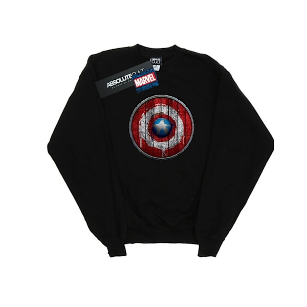 Marvel Girls Captain America Träsköld Sweatshirt 12-13 År Black 12-13 Years