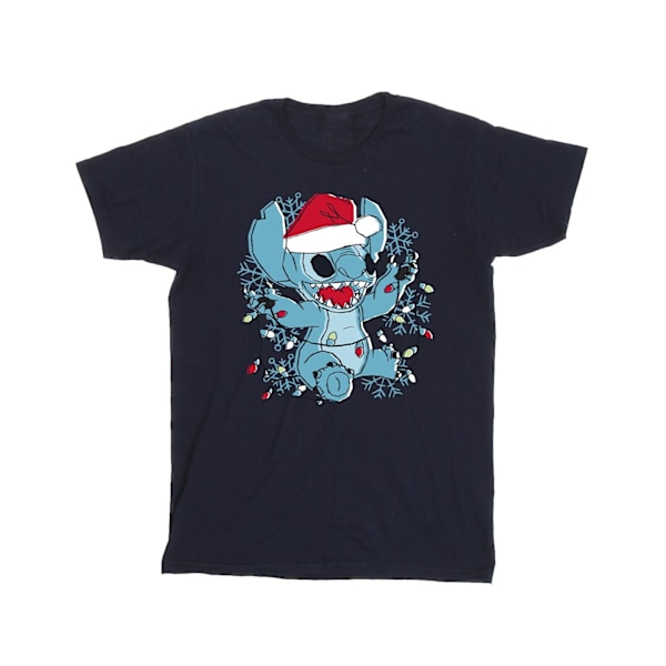 Disney Boys Lilo And Stitch Julbelysning Skiss T-shirt 5-6 Navy Blue 5-6 Years