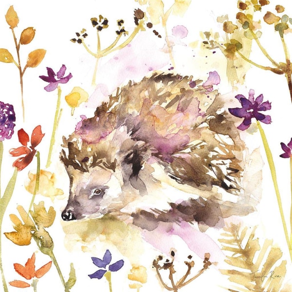 Jennifer Rose Hedgehog Print 40cm x 40cm Brun/Lila/Re Brown/Purple/Red 40cm x 40cm