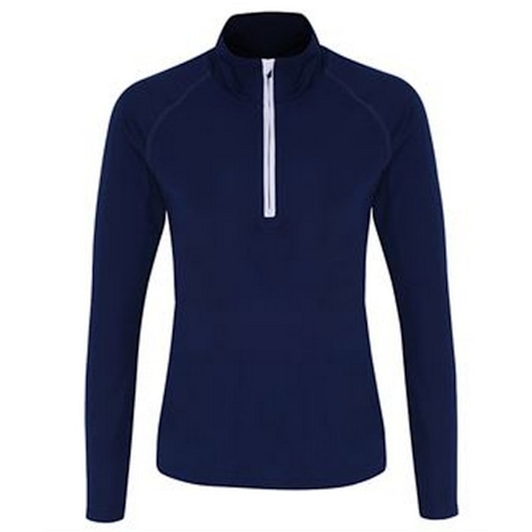 TriDri Dam/Kvinnor Långärmad Performance Quarter Zip Top XS Navy/White XS