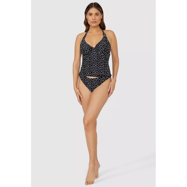 Underbar dam/kvinnor prickig icke-vadderad tankini topp 36F enfärgad Monochrome 36F