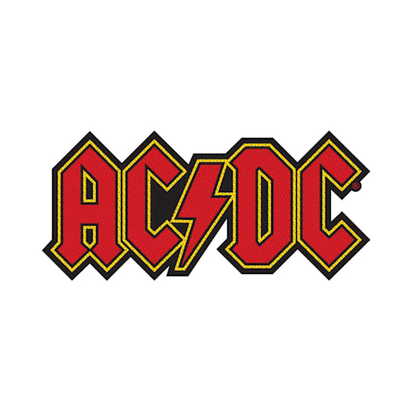 AC/DC-logotyp utskuren lapp, en storlek, röd Red One Size