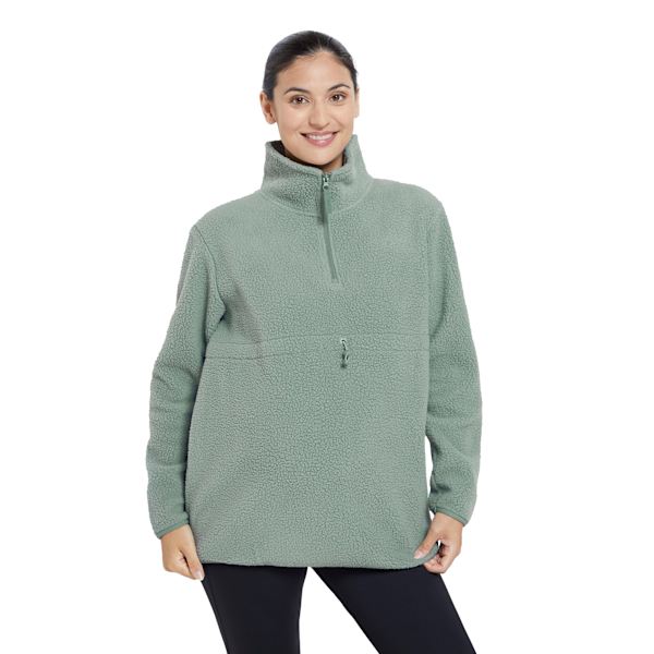 Mountain Warehouse Womens/Ladies Cosy Sherpa Half Zip Maternity Green 10 UK