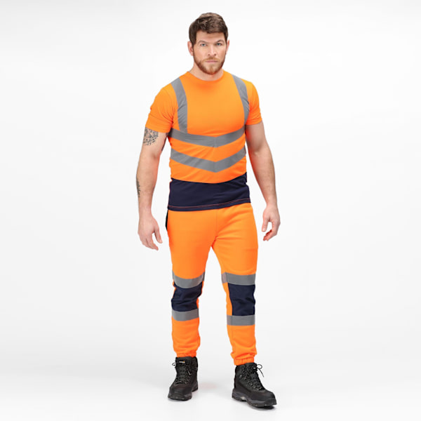 Regatta Pro Hi-Vis kortärmad T-shirt M Orange/Marinblå Orange/Navy M