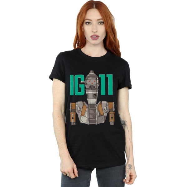 Star Wars Dam/Damer The Mandalorian IG-11 Bounty Hunter Bomullspojkvän T-shirt Black 4XL