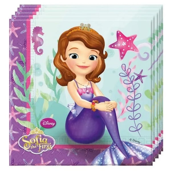 Sofia The First Mermaid Engångsservetter (Paket med 20) En Storlek Multicoloured One Size