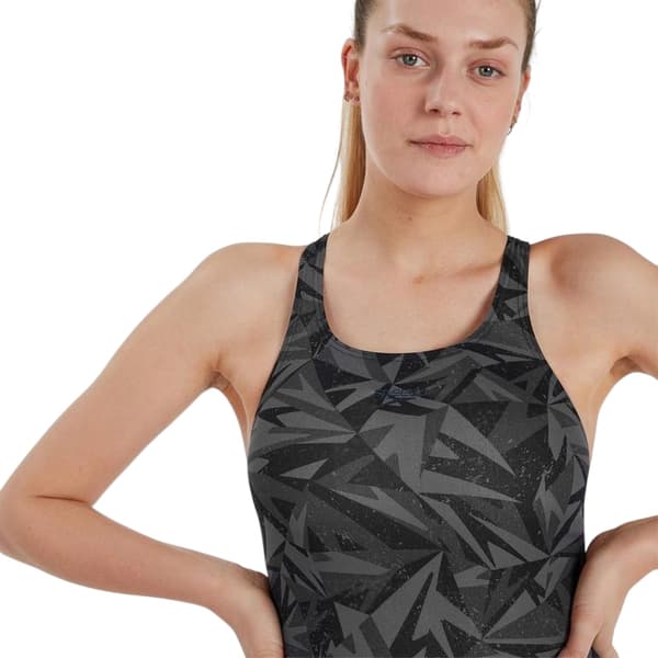 Speedo Dam Hyper Boom Heltäckande Medalist Baddräkt Black/Grey 8 UK