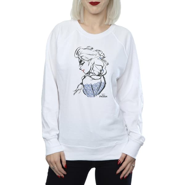Frozen Dam/Damer Elsa Sketch Heather Sweatshirt L Vit White L