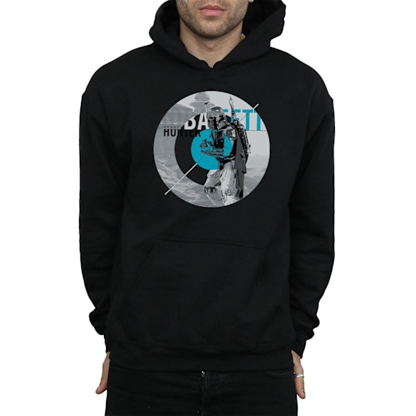 Star Wars Herr Boba Fett Bounty Hunter Cirkel Hoodie XL Svart Black XL