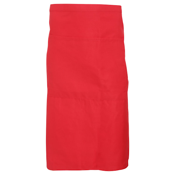 Dennys Unisex Catering Midjeförkläde med Ficka för Vuxna (2-pack) Red One Size