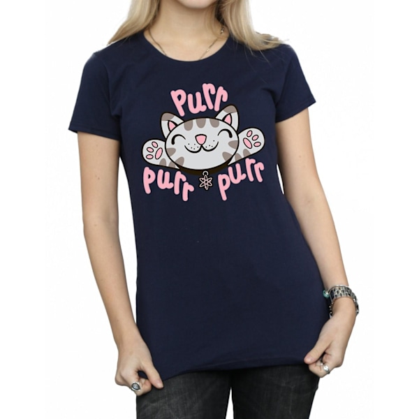 Big Bang Theory Dam/Kvinnor Mjuk Kitty Purr Bomull T-Shirt XX Navy Blue XXL