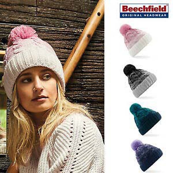 Beechfield Unisex Ombre Styled Beanie One size Dusky Pink/Off W Dusky Pink/Off White One size