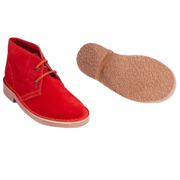 Roamers Unisex Real Suede Unlined Desert Boots 7 UK Röd Red 7 UK