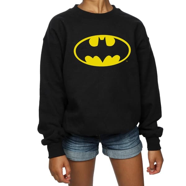 DC Comics Flickor Batman Logotyp Tröja 9-11 År Svart Black 9-11 Years