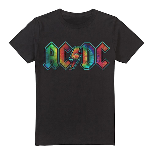 AC/DC Herr Tie Dye Logo T-Shirt 3XL Svart Black 3XL