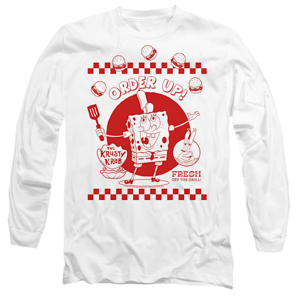 SvampBob Fyrkant Unisex Vuxen Order Up! T-Shirt L Vit White L