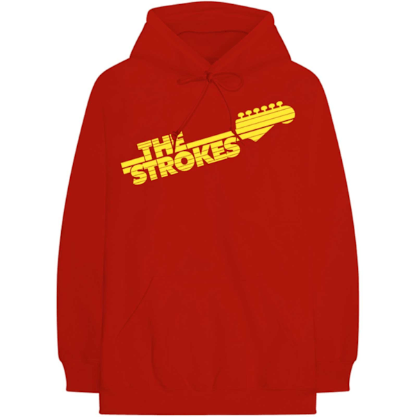 The Strokes Unisex Vuxen Gitarr Greppbräda Logotyp Hoodie XL Röd Red XL