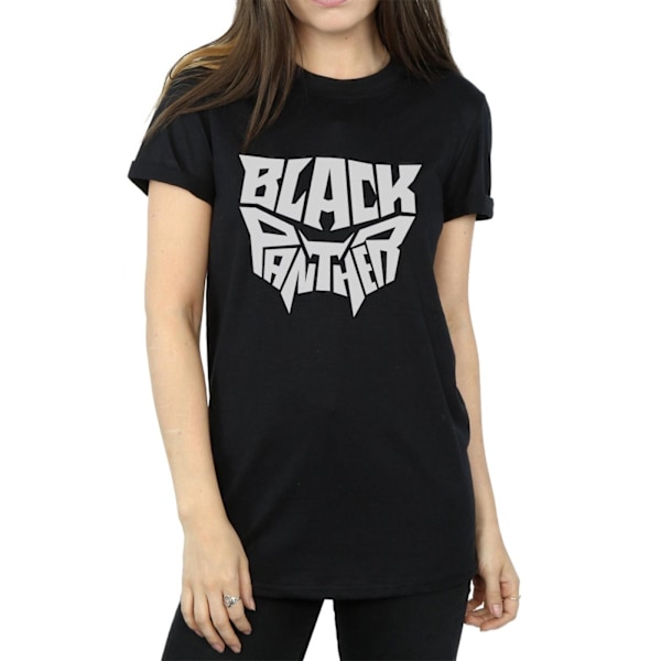 Marvel Womens/Ladies Black Panther Worded Emblem Cotton Boyfrie Black 3XL