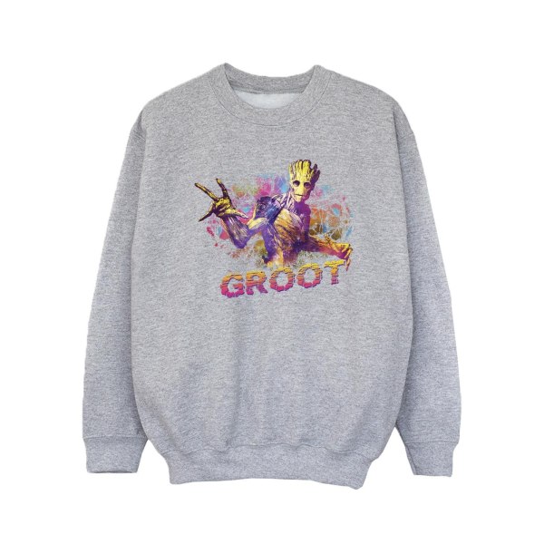 Marvel Girls Guardians Of The Galaxy Abstract Groot Sweatshirt Sports Grey 7-8 Years