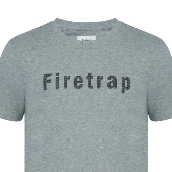 Firetrap Herr Logotyp Bomulls T-shirt L Mörkgråmelerad Dark Grey Marl L