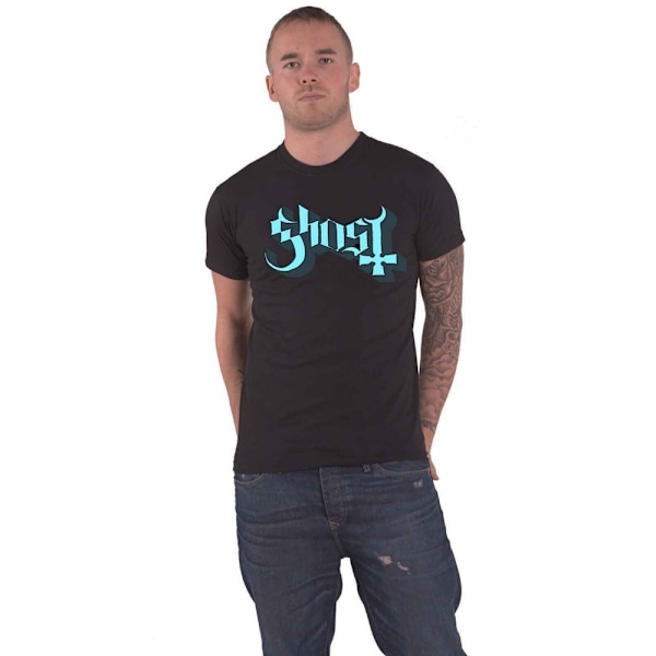 Ghost Unisex Adult Keyline Logo T-Shirt XL Svart/Blå/Grå Black/Blue/Grey XL