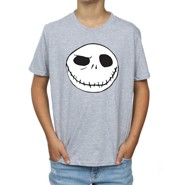 Disney Boys Nightmare Before Christmas Jack's Big Face T-shirt Sports Grey 9-11 Years