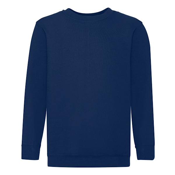 Fruit Of The Loom Barnkläder Unisex Set In Sleeve Sweatshirt 7-8 Navy 7-8