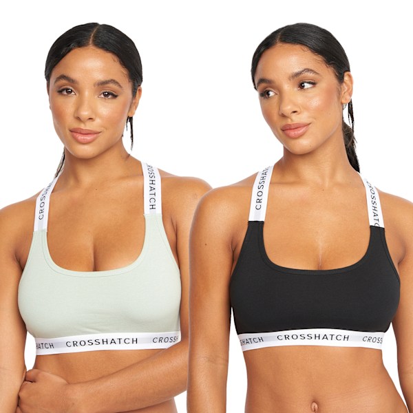 Crosshatch Womens/Ladies Sophea Bralette (2-pack) XL Grå/Svart Grey/Black XL