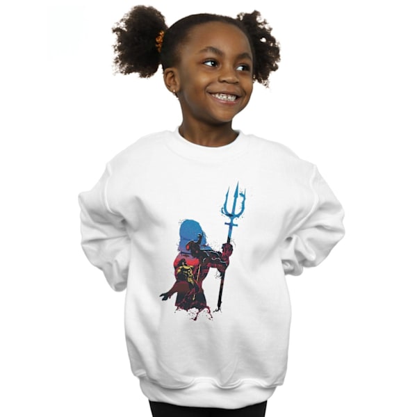 DC Comics Girls Aquaman Battle Silhouette Sweatshirt 9-11 år White 9-11 Years