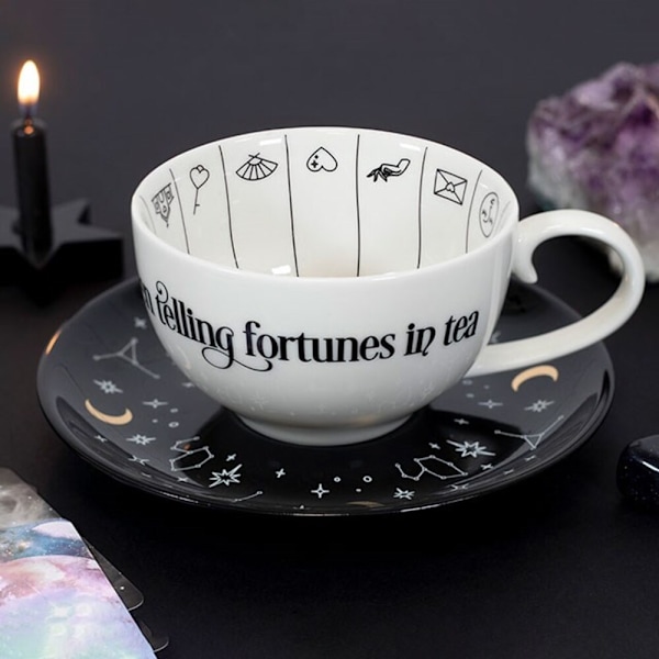 Something Different Fortune Telling Keramisk Tekopp En Storlek Wh White/Black One Size