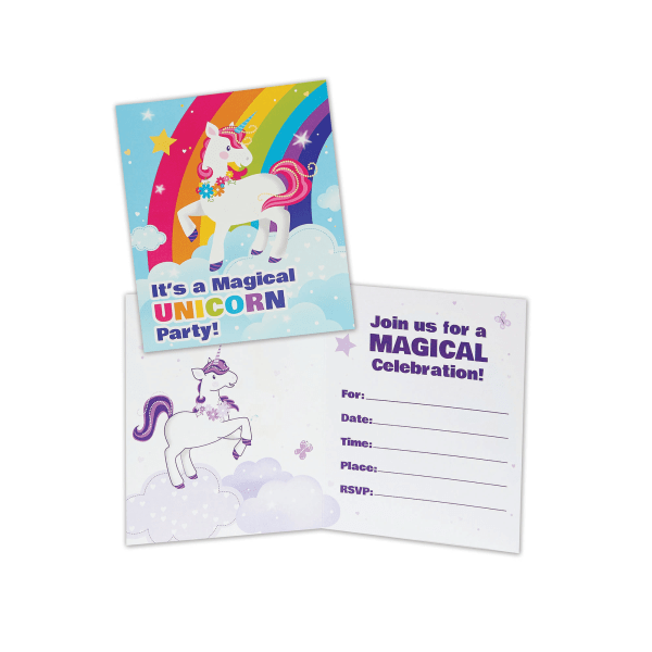 Bristol Novelty Fairytale Unicorn Invitations (paket med 8) One S Multicoloured One Size