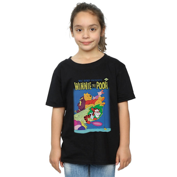 Disney Girls Winnie The Pooh Poster Bomull T-Shirt 12-13 År Black 12-13 Years