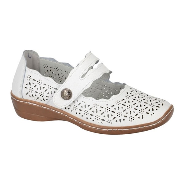 Boulevard Damsandaler i perforerat läder 6 UK Vit White 6 UK
