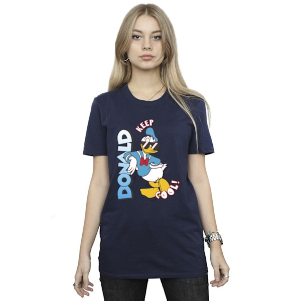 Disney Womens/Ladies Donald Duck Cool Cotton Boyfriend T-Shirt Navy Blue S