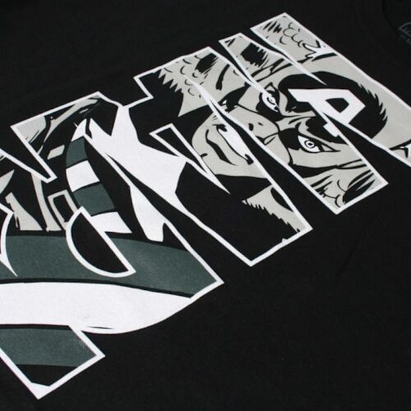 Captain America Herr Vertical T-Shirt L Svart/Grå Black/Grey L