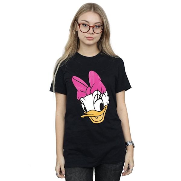 Disney Womens/Ladies Daisy Duck Head Painted Cotton Boyfriend T Black XXL