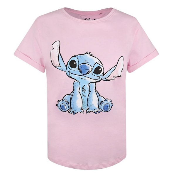 Lilo & Stitch Dam T-shirt för kvinnor/damer L Ljusrosa/Blå Light Pink/Blue L