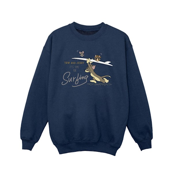 Tom And Jerry Girls It´s Time For Surfing Sweatshirt 9-11 År Navy Blue 9-11 Years