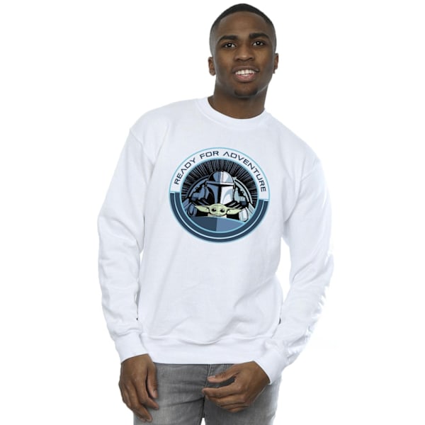 Star Wars Herr The Mandalorian Grogu Redo För Äventyr Sweatshirt White XXL