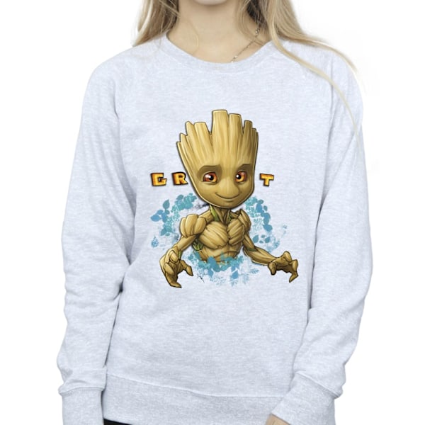 Guardians Of The Galaxy Dam/Damer Groot Blommor Sweatshirt Sports Grey XL