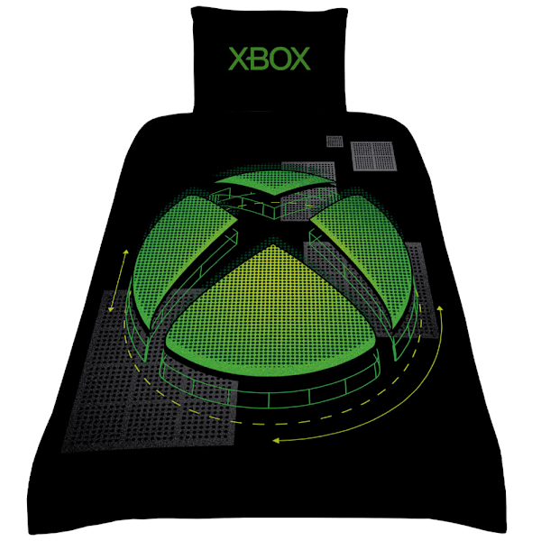 Xbox Logotygs Täcke Set Singel Svart/Grön Black/Green Single