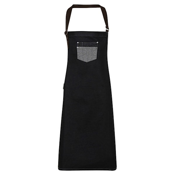 Premier Division Haklappsförkläde One Size Svart Denim Black Denim One Size