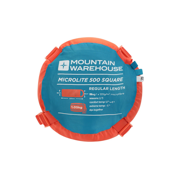 Mountain Warehouse Microlite 500 Mid Season Square Right Zip Sl Orange/Blue 200cm