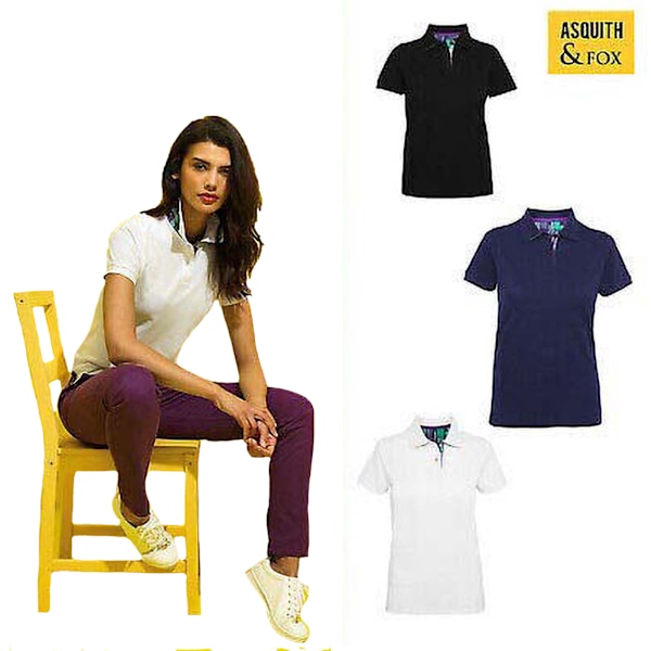 Asquith & Fox Dam/Dam Short Sleeve Performance Blend Polo White M