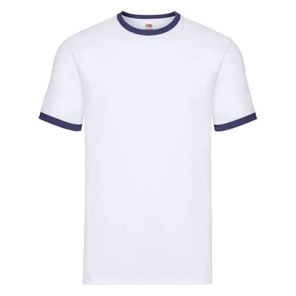 Fruit of the Loom Unisex Adult Ringer T-Shirt 3XL Vit/Marinblå White/Navy 3XL