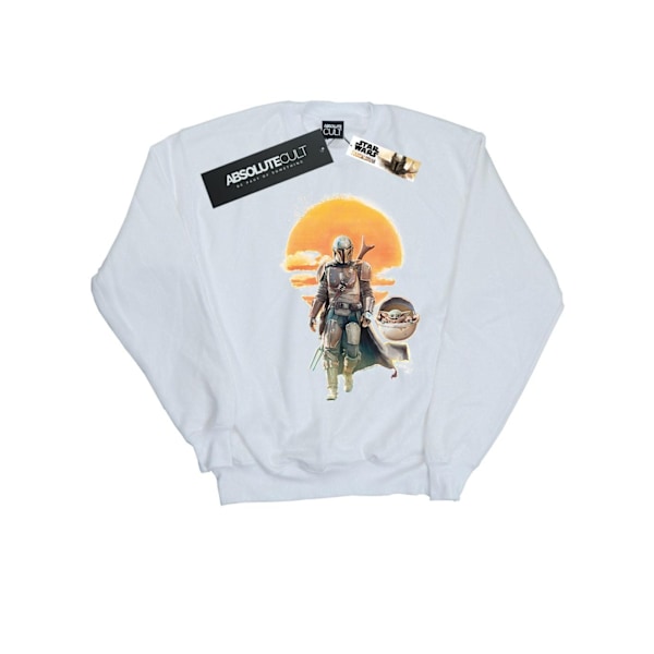 Star Wars Dam/Damer The Mandalorian Sunset Poster Sweatshirt White M