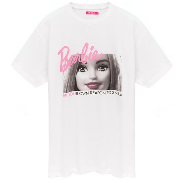 Barbie Dam/Kvinnor Var Dig Själv Oversize T-shirt XL Vit/Grå/Rosa White/Grey/Pink XL