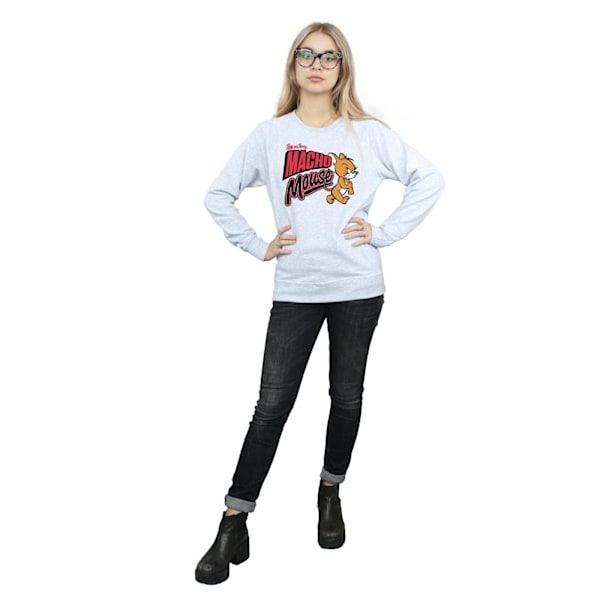 Tom And Jerry Dam/Dam Macho Mouse Sweatshirt S Heather Gr Heather Grey S